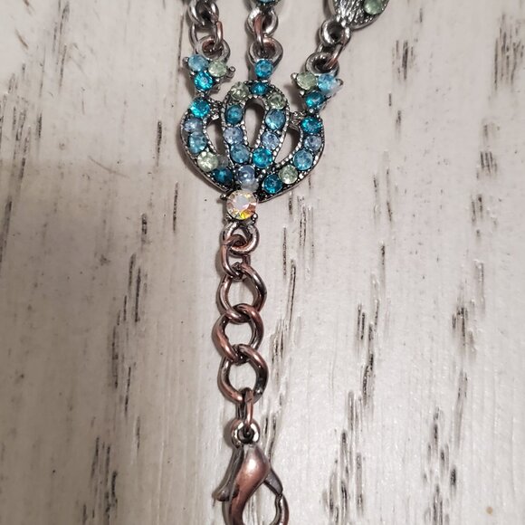 Vintage VCLM Victorina Filigree With Blue Rhinestones Bracelet - Picture 5 of 5